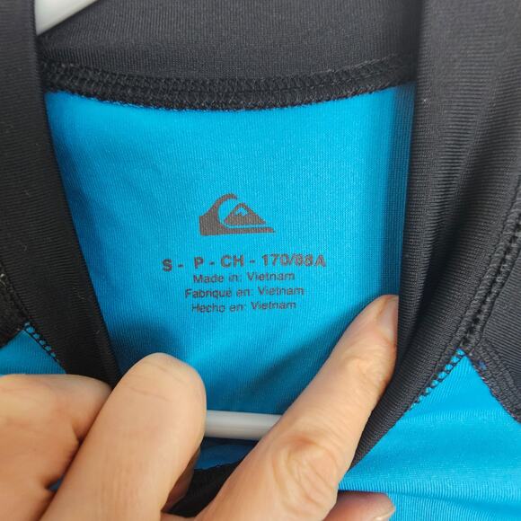 Quiksilver Rash Guard Mens S Blue Black All Time Id Short Sleeve Rash Guard Men - Picture 5 of 7